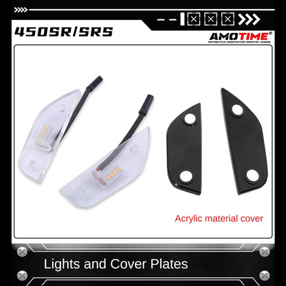 For Cfmoto 450Sr/450Srs 2022 2023 2024 2025 Led Rearview Mirror Cover Cap Light, Waterproof Motorcycle Accessories
