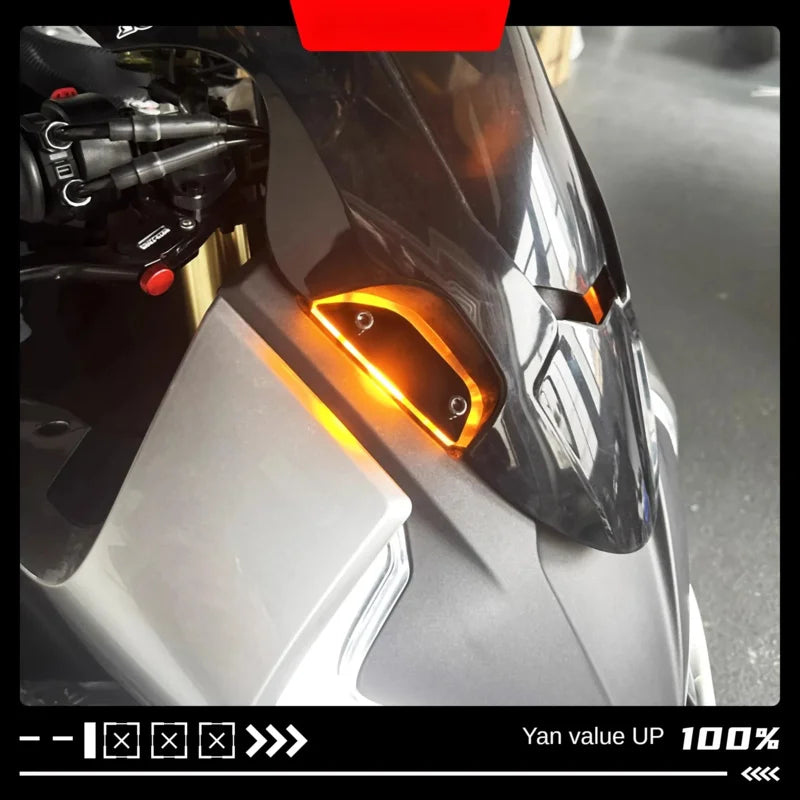 For Cfmoto 450Sr/450Srs 2022 2023 2024 2025 Led Rearview Mirror Cover Cap Light, Waterproof Motorcycle Accessories