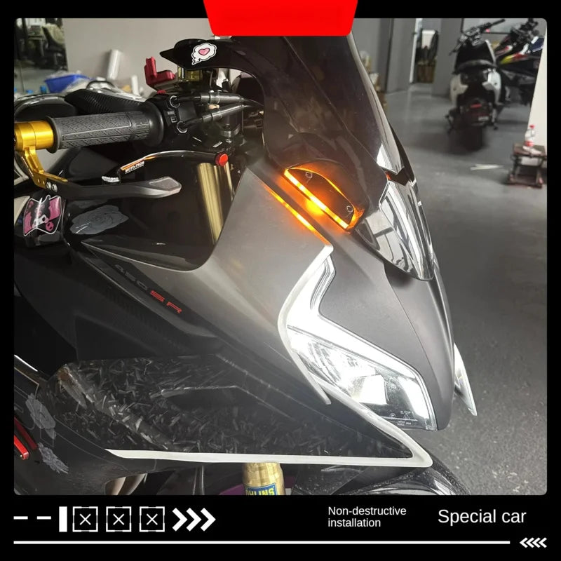 For Cfmoto 450Sr/450Srs 2022 2023 2024 2025 Led Rearview Mirror Cover Cap Light, Waterproof Motorcycle Accessories