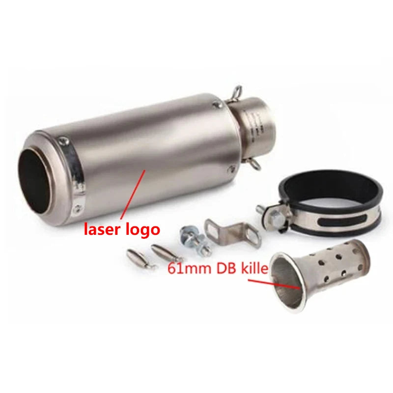 51/60Mm Universal Motorcycle Exhaust Inox Muffler Carbon Fiber Exhaust with DB Killer for Z900 R3 R25 MT07 MT09 R1 Z400 Z650