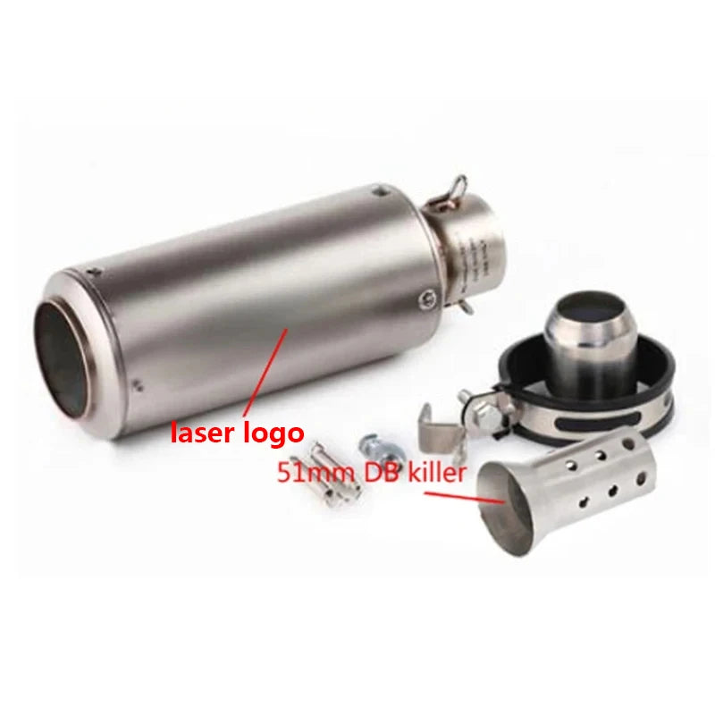 51/60Mm Universal Motorcycle Exhaust Inox Muffler Carbon Fiber Exhaust with DB Killer for Z900 R3 R25 MT07 MT09 R1 Z400 Z650