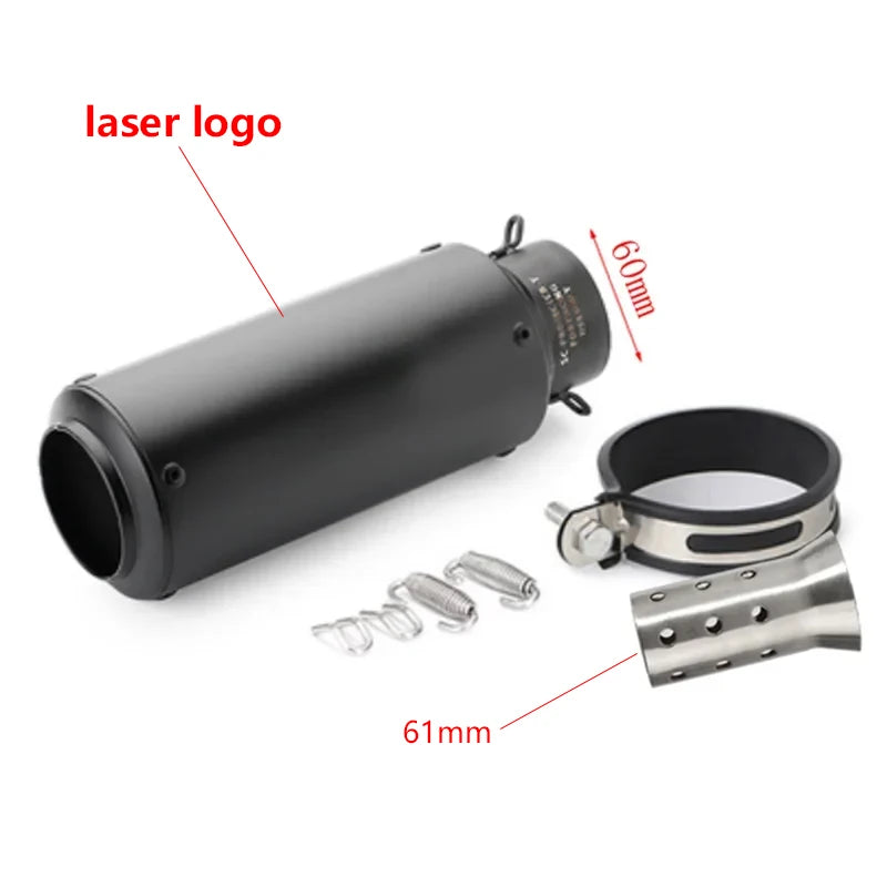 51/60Mm Universal Motorcycle Exhaust Inox Muffler Carbon Fiber Exhaust with DB Killer for Z900 R3 R25 MT07 MT09 R1 Z400 Z650