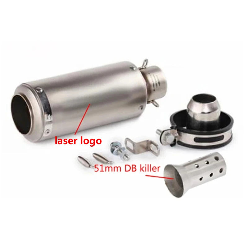 51/60Mm Universal Motorcycle Exhaust Inox Muffler Carbon Fiber Exhaust with DB Killer for Z900 R3 R25 MT07 MT09 R1 Z400 Z650