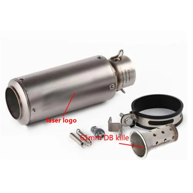 51/60Mm Universal Motorcycle Exhaust Inox Muffler Carbon Fiber Exhaust with DB Killer for Z900 R3 R25 MT07 MT09 R1 Z400 Z650