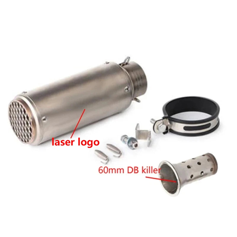 51/60Mm Universal Motorcycle Exhaust Inox Muffler Carbon Fiber Exhaust with DB Killer for Z900 R3 R25 MT07 MT09 R1 Z400 Z650