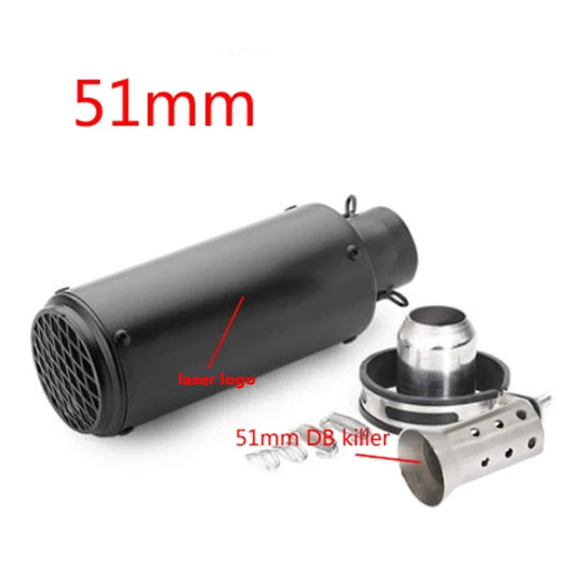 51/60Mm Universal Motorcycle Exhaust Inox Muffler Carbon Fiber Exhaust with DB Killer for Z900 R3 R25 MT07 MT09 R1 Z400 Z650