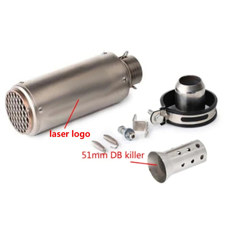 51/60Mm Universal Motorcycle Exhaust Inox Muffler Carbon Fiber Exhaust with DB Killer for Z900 R3 R25 MT07 MT09 R1 Z400 Z650