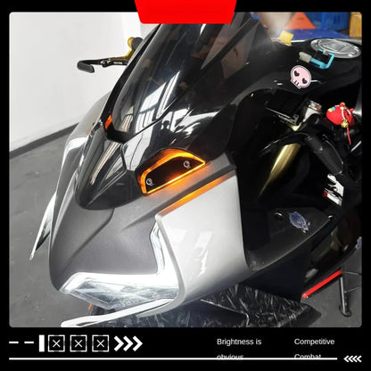 For Cfmoto 450Sr/450Srs 2022 2023 2024 2025 Led Rearview Mirror Cover Cap Light, Waterproof Motorcycle Accessories
