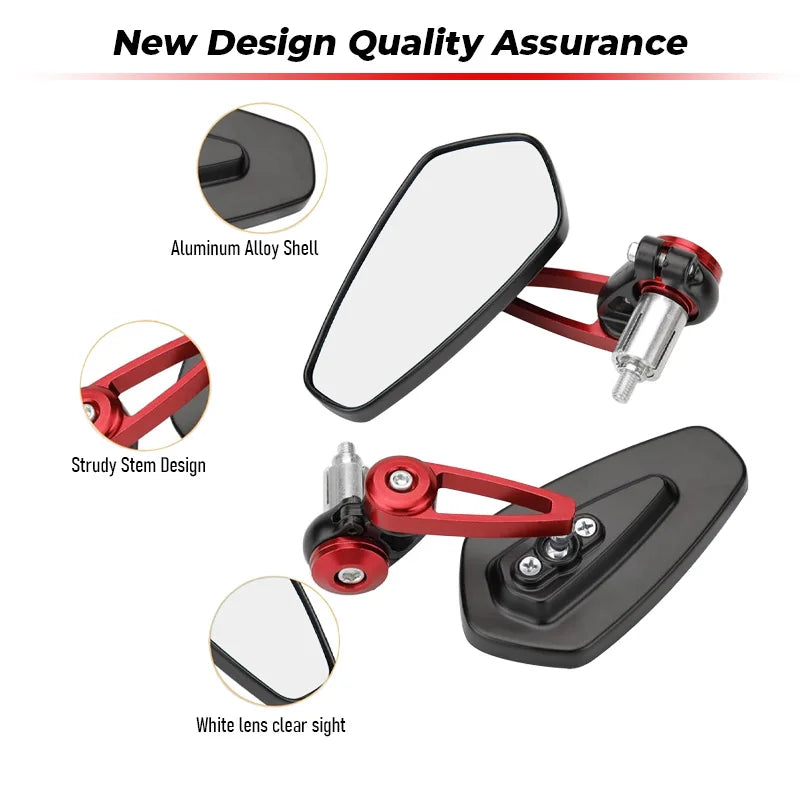 Universal Motorcycle Bar End Side Rearview Mirror Motorbike Bike Handlebar Rear View Mirrors Aluminum 7/8" 22Mm Moto Accessories
