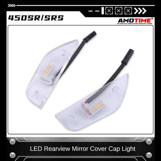 For Cfmoto 450Sr/450Srs 2022 2023 2024 2025 Led Rearview Mirror Cover Cap Light, Waterproof Motorcycle Accessories
