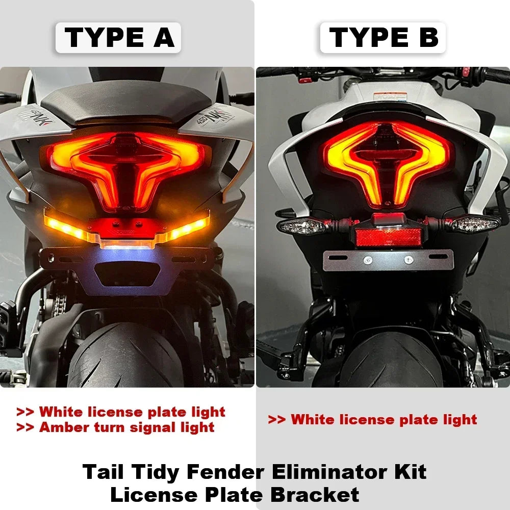 2025 for CFMOTO 450NK 450SR 450SS 450SRS 250SRS 300SR 300SS Tail Tidy Fender Eliminator License Plate Holder with Signal Light